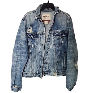 Vintage Abercrombie & Fitch Distressed Denim Jacket. Size Large